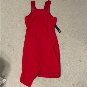 Asymmetrical Red Bodycon Dress